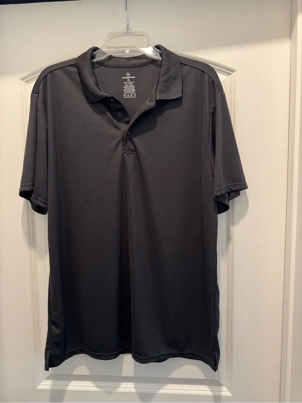 Men's Real Essentials Black Performance Polo Shirt